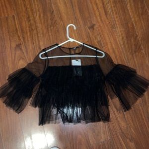 Zara ruffled tulle top
